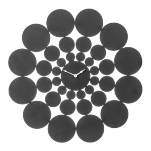 Efroya Round Metal Wall Clock In Black