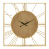 Yaxtone Natural Solid Wooden Wall Clock In Gold Frame