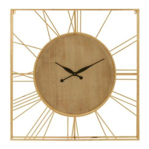 Xuange Square Wall Bedroom Clock In Gold Wooden Frame