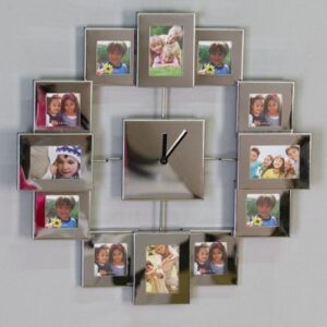 Family Time Photograph Display Wall Clock In Silver